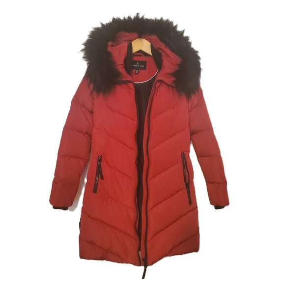 LONDON FOG Down Winter Coat Faux Fur Trim XS - Picture 1 of 12